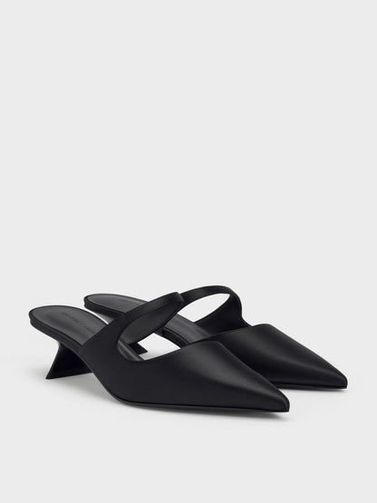 CHARLES & KEITH Discount / Vada Asymmetric Sculptural Heel Pumps - Black