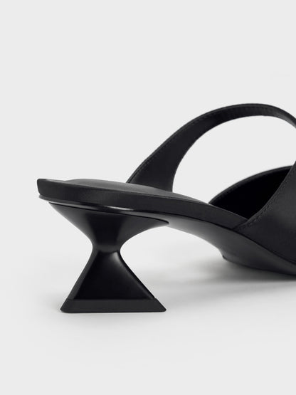 CHARLES & KEITH Discount / Vada Asymmetric Sculptural Heel Pumps - Black