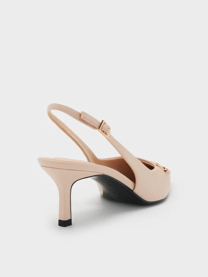 CHARLES & KEITH Hot Sale / Leslie Slingback Pumps - Nude