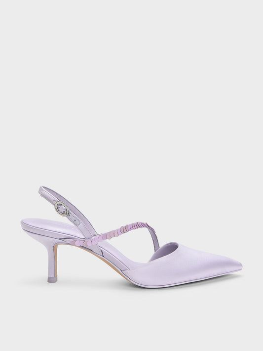 CHARLES & KEITH New / Briella Sequinned Slingback Pumps - Lilac