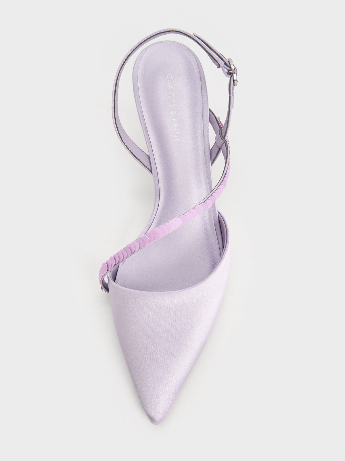 CHARLES & KEITH New / Briella Sequinned Slingback Pumps - Lilac