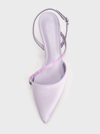CHARLES & KEITH New / Briella Sequinned Slingback Pumps - Lilac
