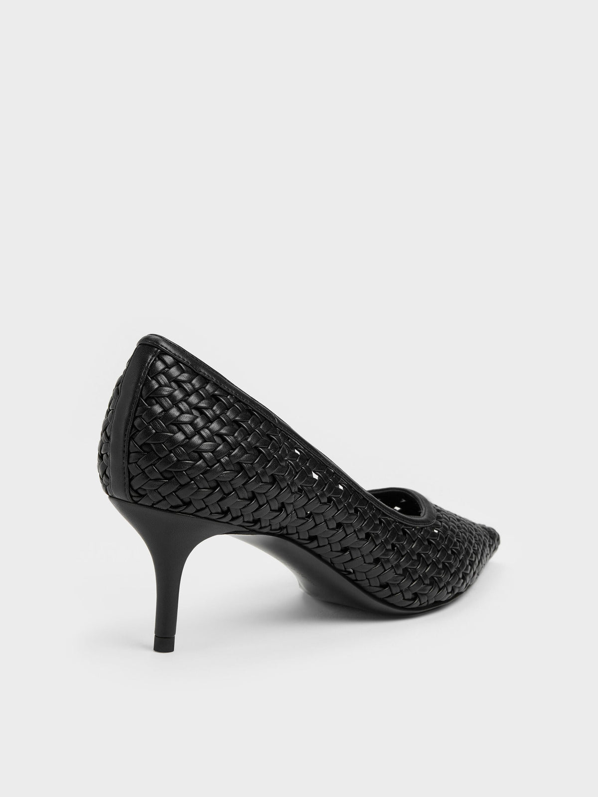 CHARLES & KEITH Premium / Woven Pointed Stiletto Pumps - Black