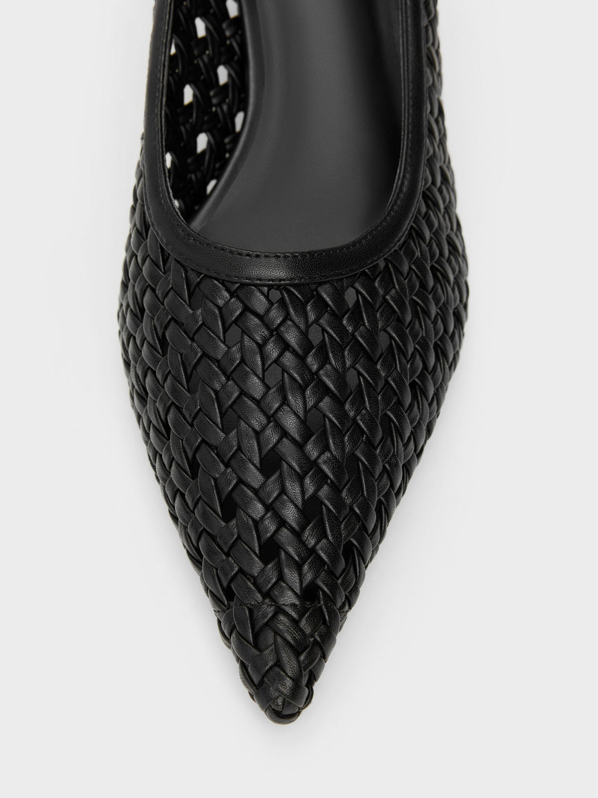 CHARLES & KEITH Premium / Woven Pointed Stiletto Pumps - Black