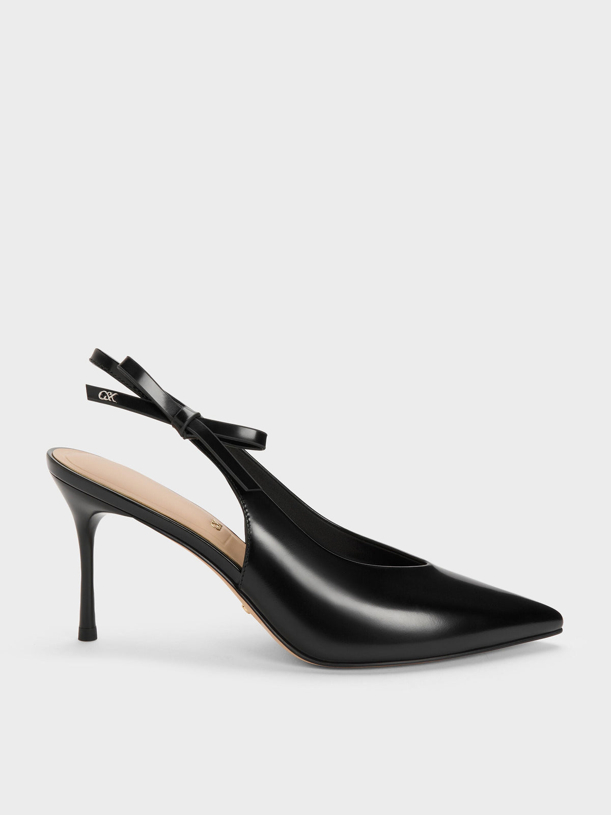 CHARLES & KEITH Exclusive / Anastasia Leather Slingback Pumps - Black Box