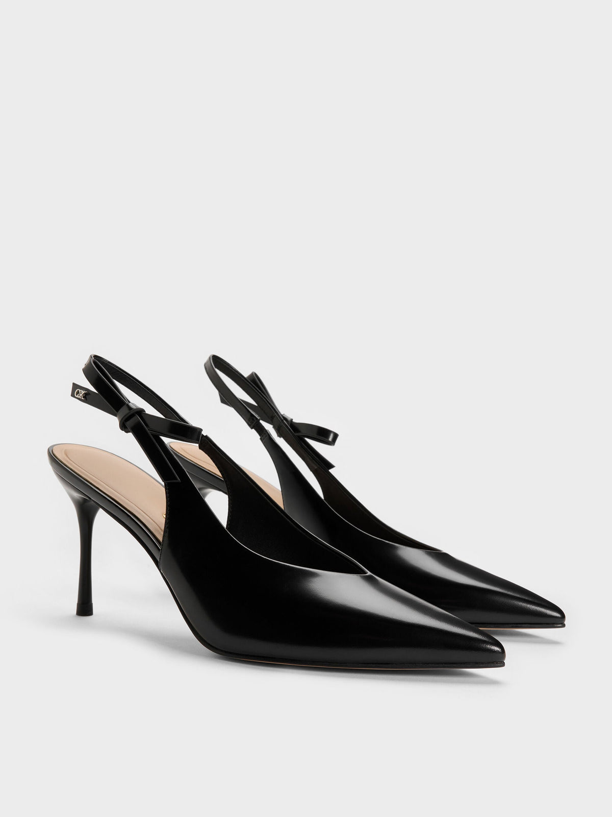 CHARLES & KEITH Exclusive / Anastasia Leather Slingback Pumps - Black Box