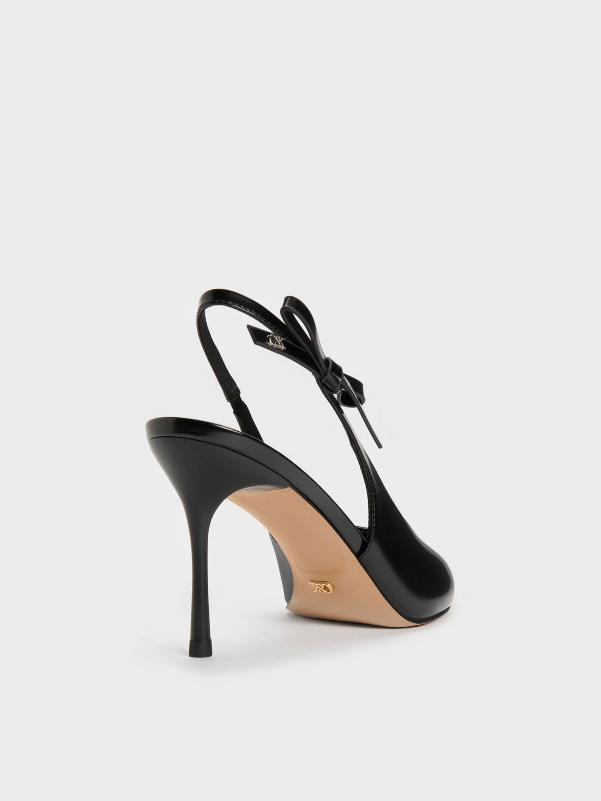 CHARLES & KEITH Exclusive / Anastasia Leather Slingback Pumps - Black Box