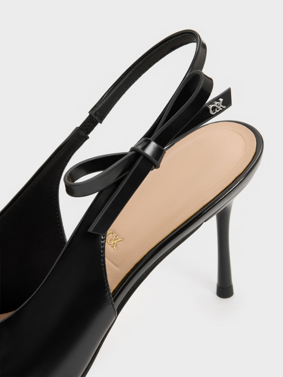 CHARLES & KEITH Exclusive / Anastasia Leather Slingback Pumps - Black Box