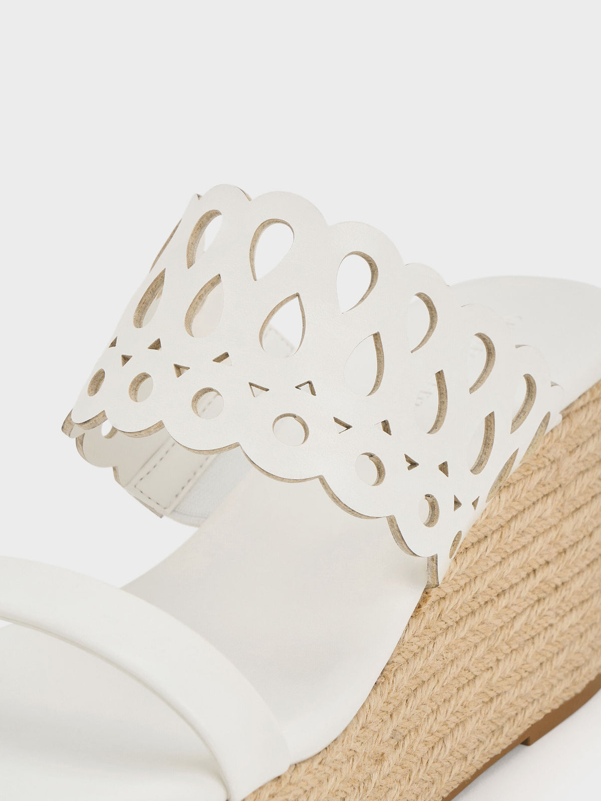 CHARLES & KEITH Smart Buy / Cut-Out Espadrille Wedges - White