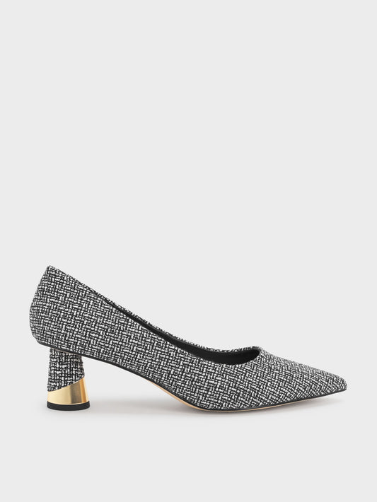 CHARLES & KEITH Smart Buy / Cammie Tweed Metallic-Heel Pumps - Multi