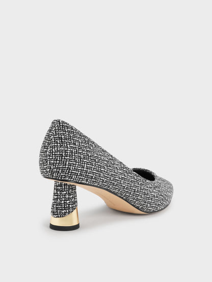 CHARLES & KEITH Smart Buy / Cammie Tweed Metallic-Heel Pumps - Multi