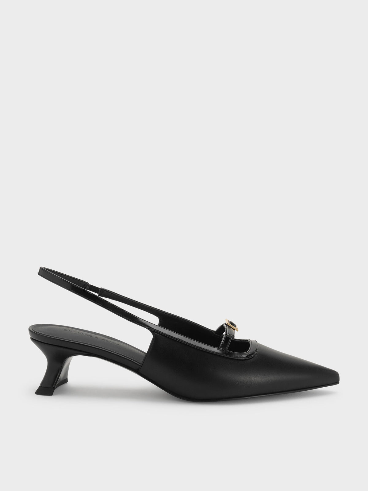 CHARLES & KEITH New / Buckle-Strap Slingback Pumps - Black