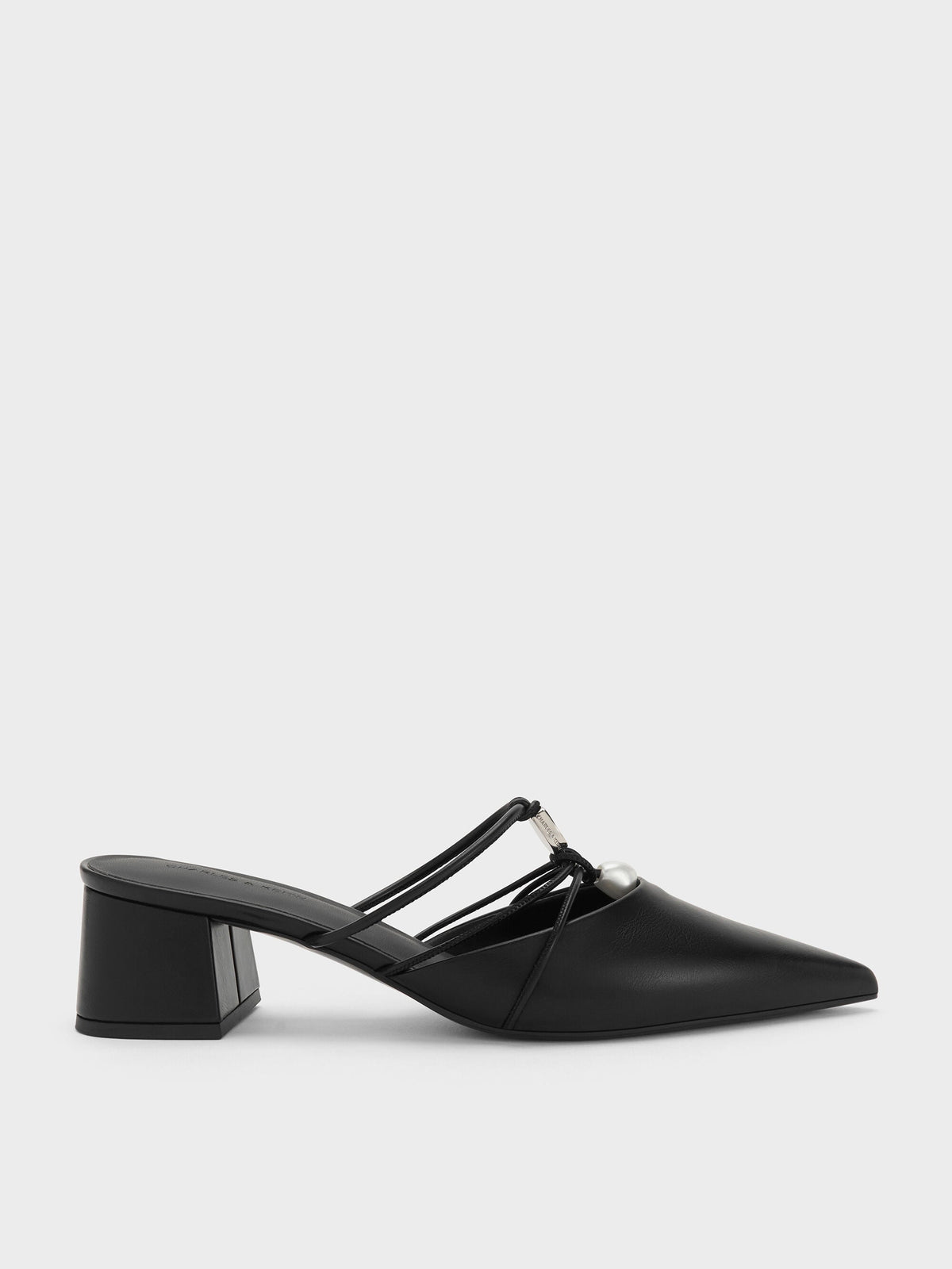 CHARLES & KEITH Special Offer / Georgie Bead Pointed Mules - Black