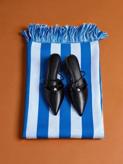CHARLES & KEITH Special Offer / Georgie Bead Pointed Mules - Black