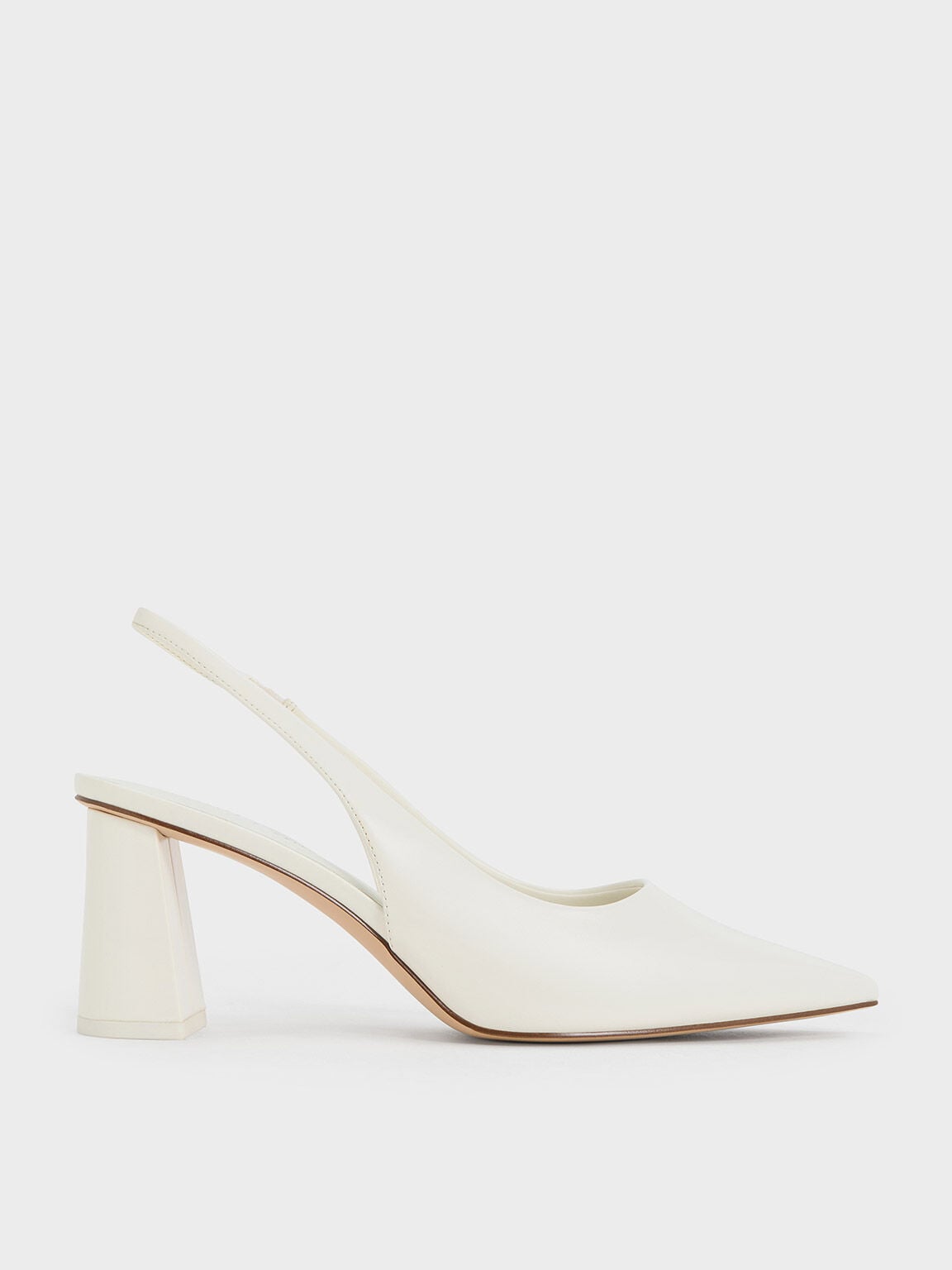 CHARLES & KEITH Popular / Teagan Pointed Slingback Pumps - White