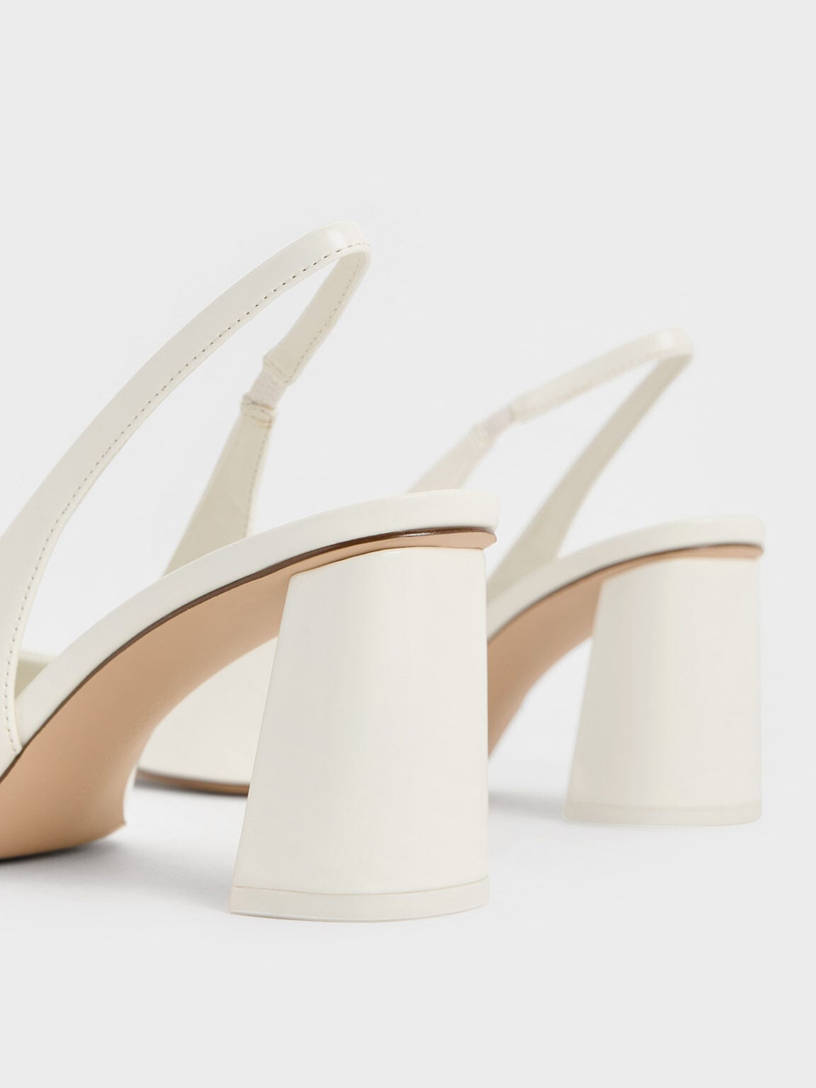 CHARLES & KEITH Popular / Teagan Pointed Slingback Pumps - White