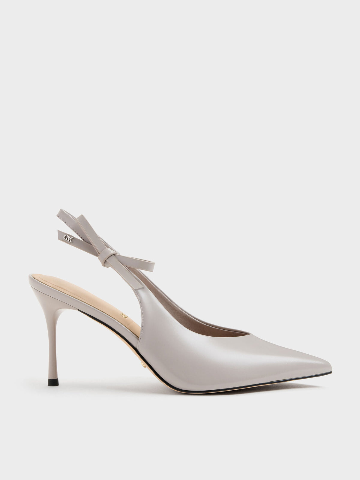 CHARLES & KEITH Signature / Anastasia Leather Slingback Pumps - Grey