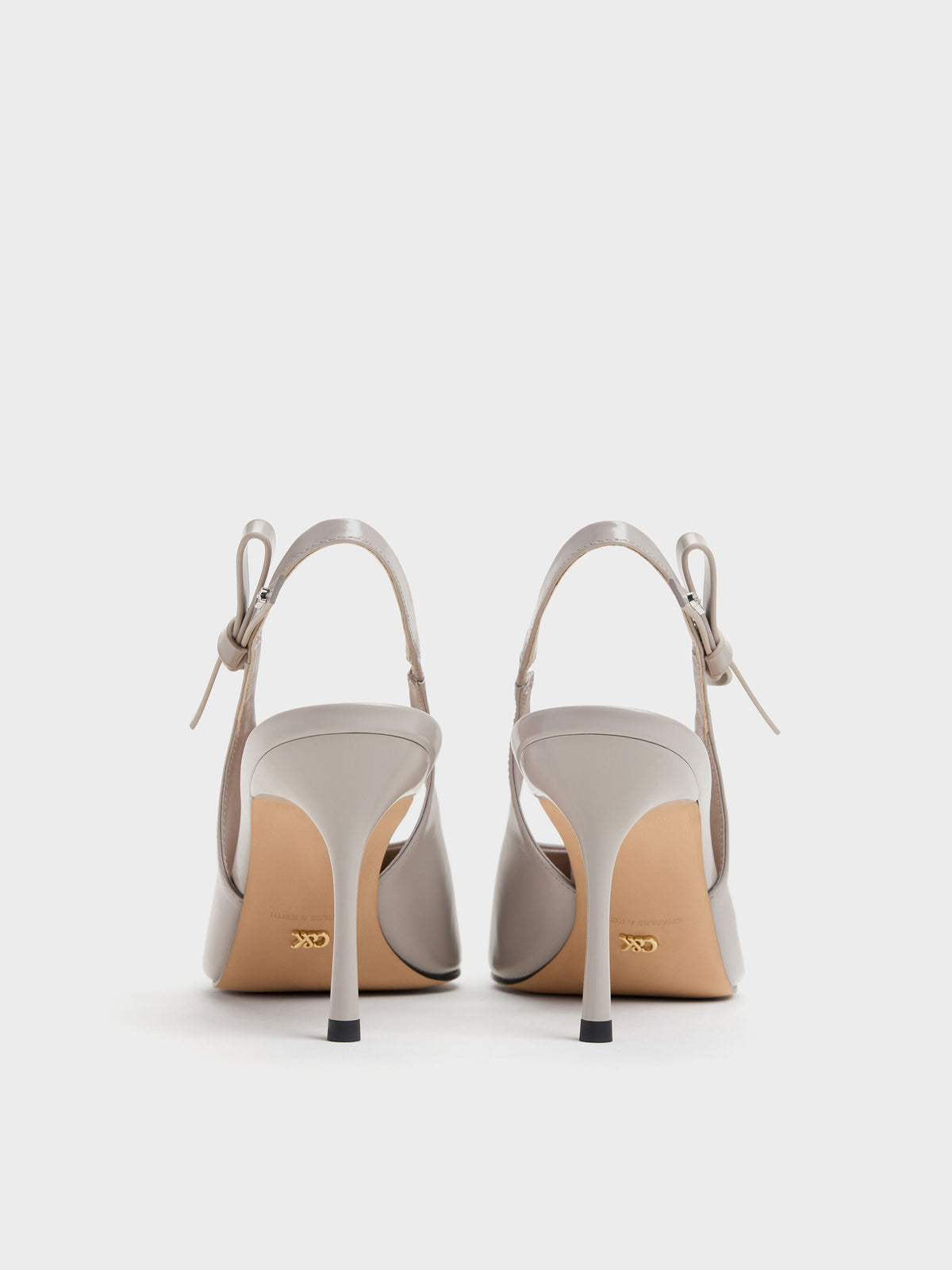 CHARLES & KEITH Signature / Anastasia Leather Slingback Pumps - Grey