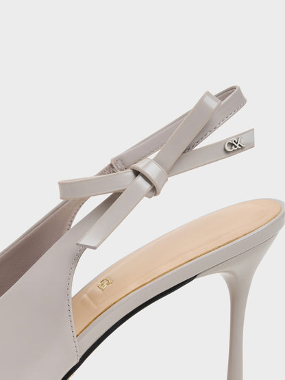CHARLES & KEITH Signature / Anastasia Leather Slingback Pumps - Grey