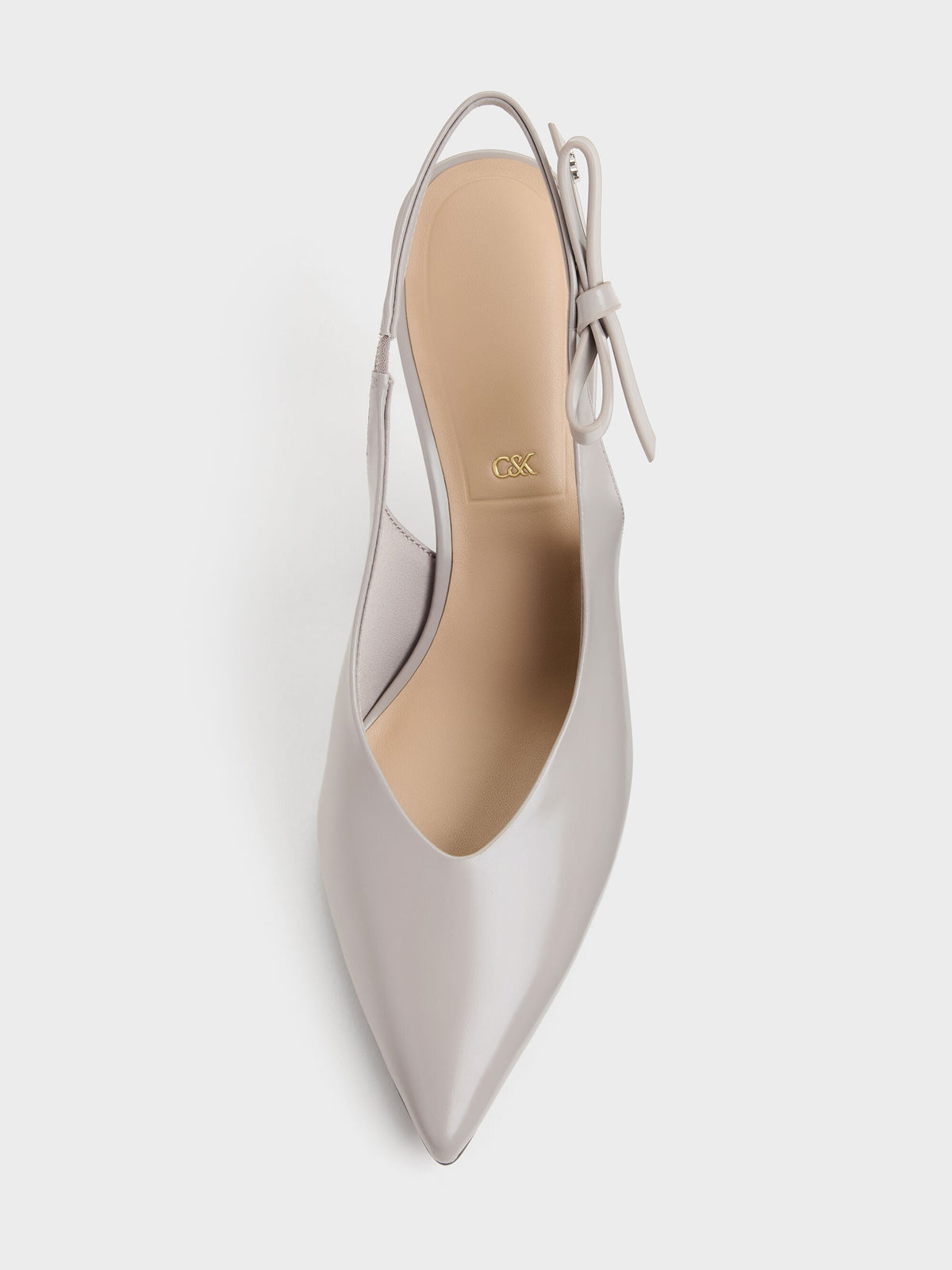 CHARLES & KEITH Signature / Anastasia Leather Slingback Pumps - Grey