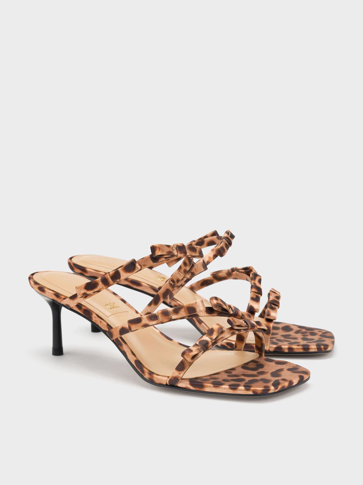 CHARLES & KEITH Popular / Jessy Leopard-Print Bow Heeled Sandals - Multi