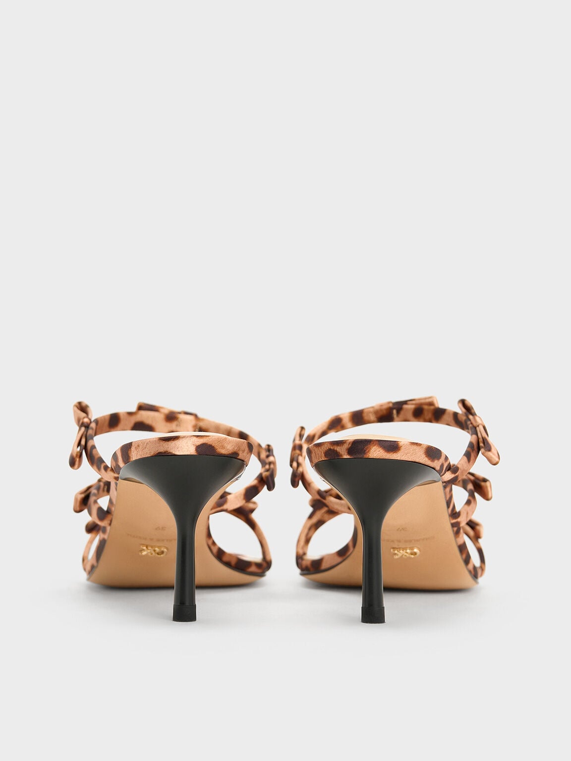 CHARLES & KEITH Popular / Jessy Leopard-Print Bow Heeled Sandals - Multi