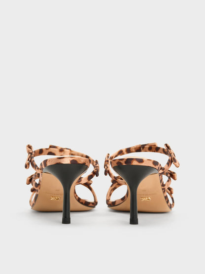 CHARLES & KEITH Popular / Jessy Leopard-Print Bow Heeled Sandals - Multi