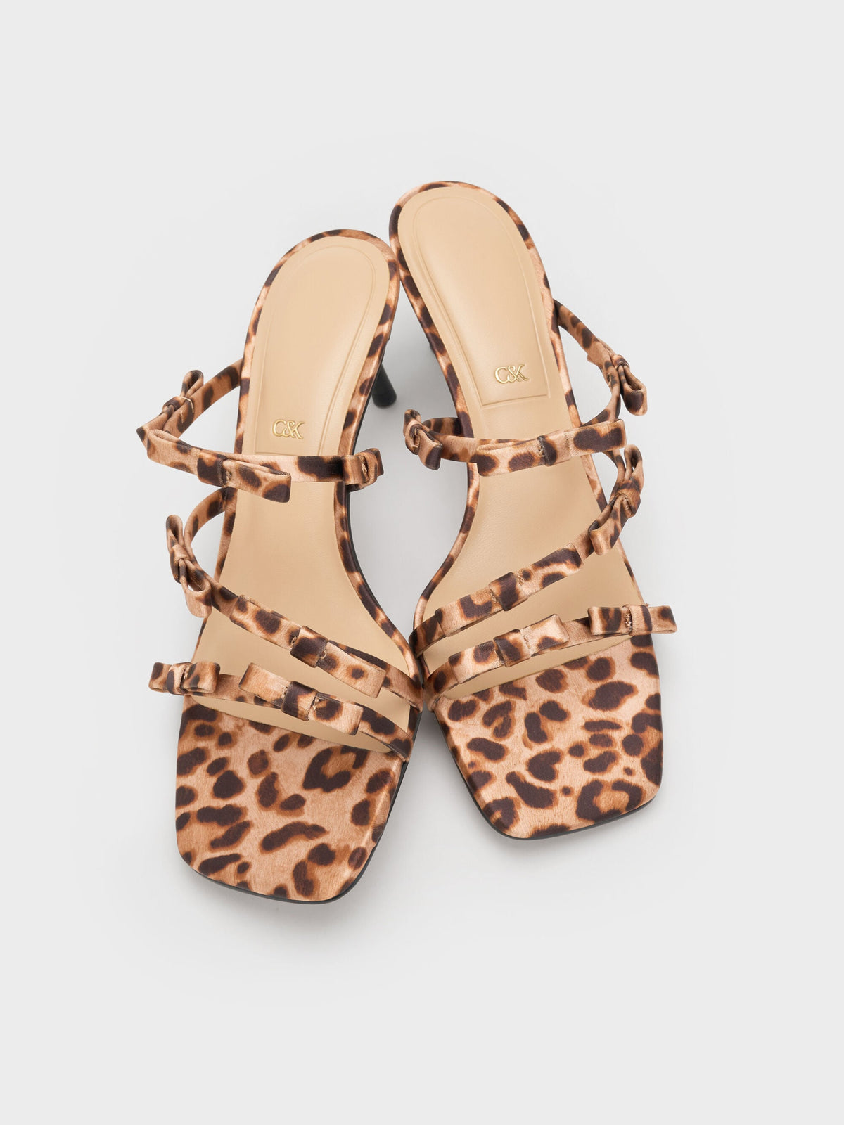 CHARLES & KEITH Popular / Jessy Leopard-Print Bow Heeled Sandals - Multi