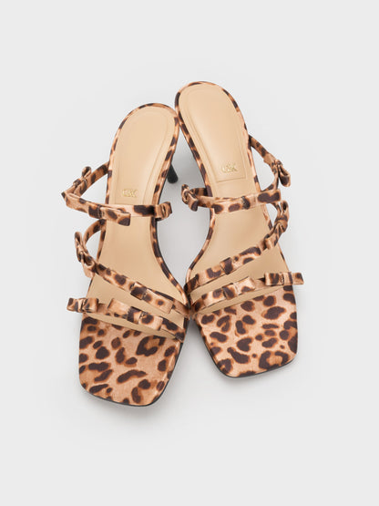CHARLES & KEITH Popular / Jessy Leopard-Print Bow Heeled Sandals - Multi