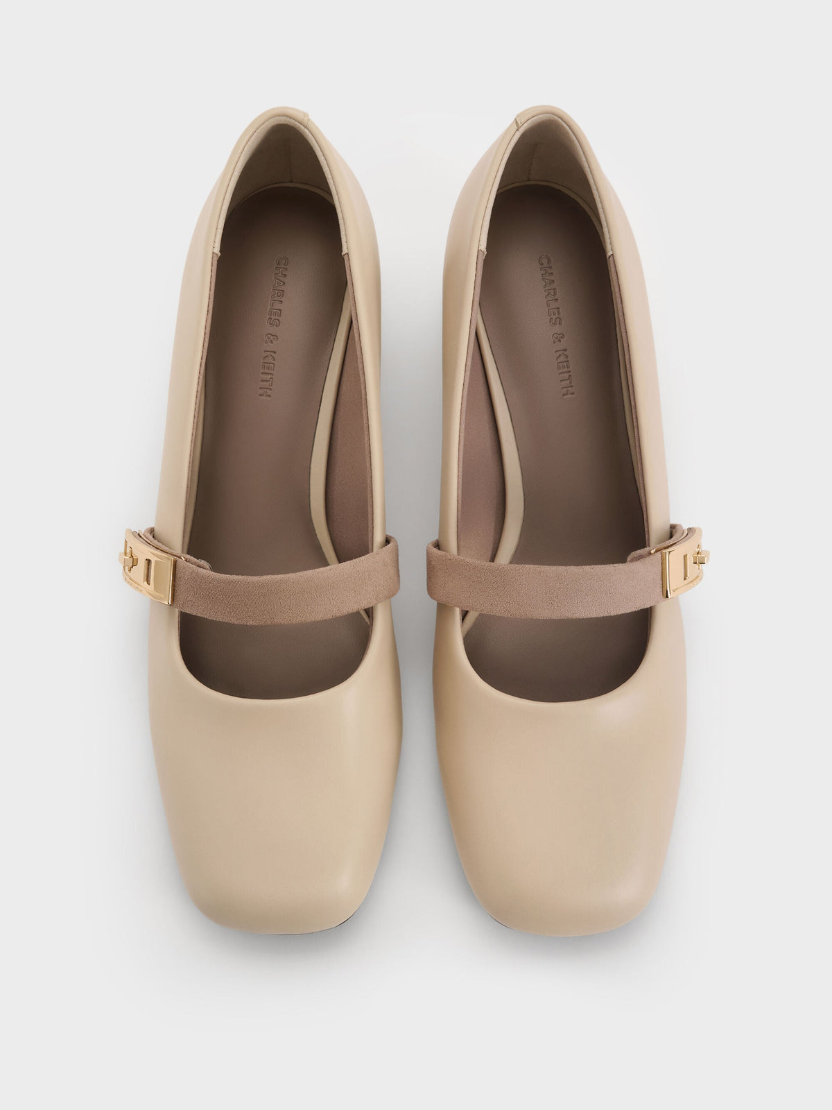 CHARLES & KEITH Best Price / Lando Two-Tone Mary Jane Pumps - Chalk