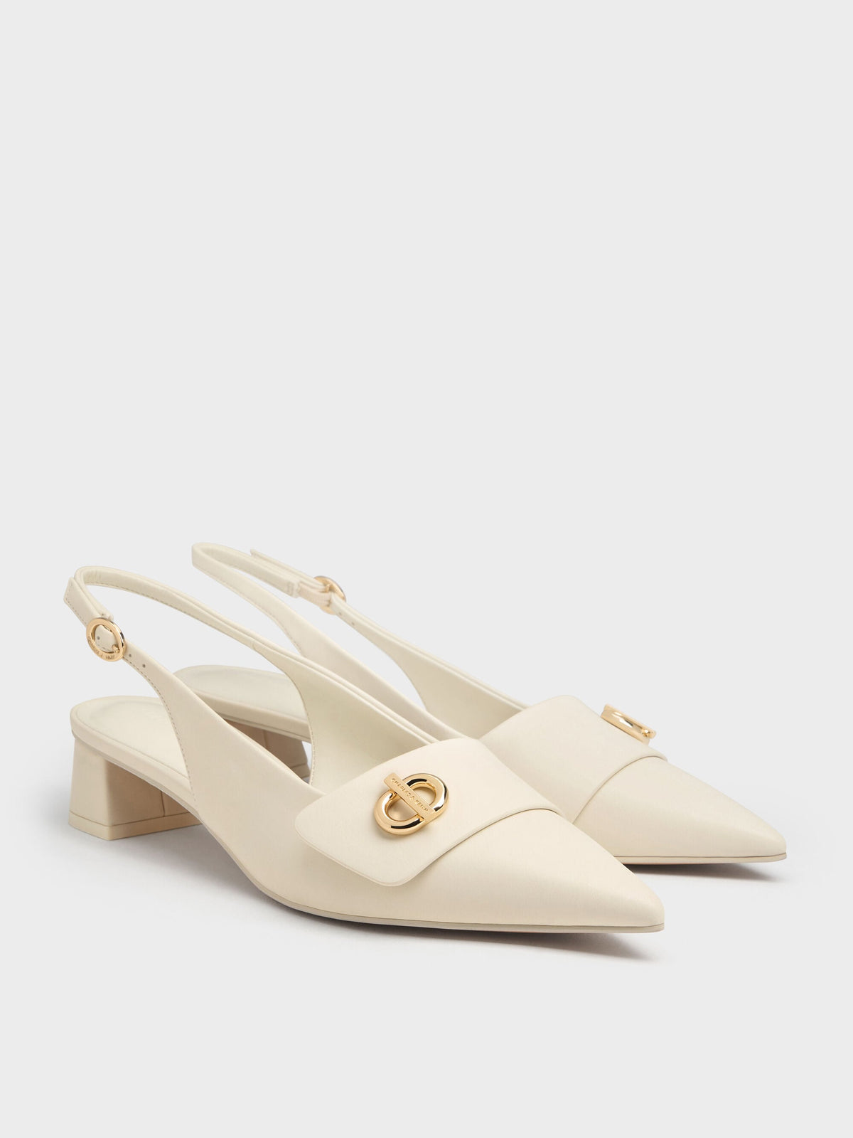 CHARLES & KEITH Hot Sale / Marley Slingback Pumps - Chalk