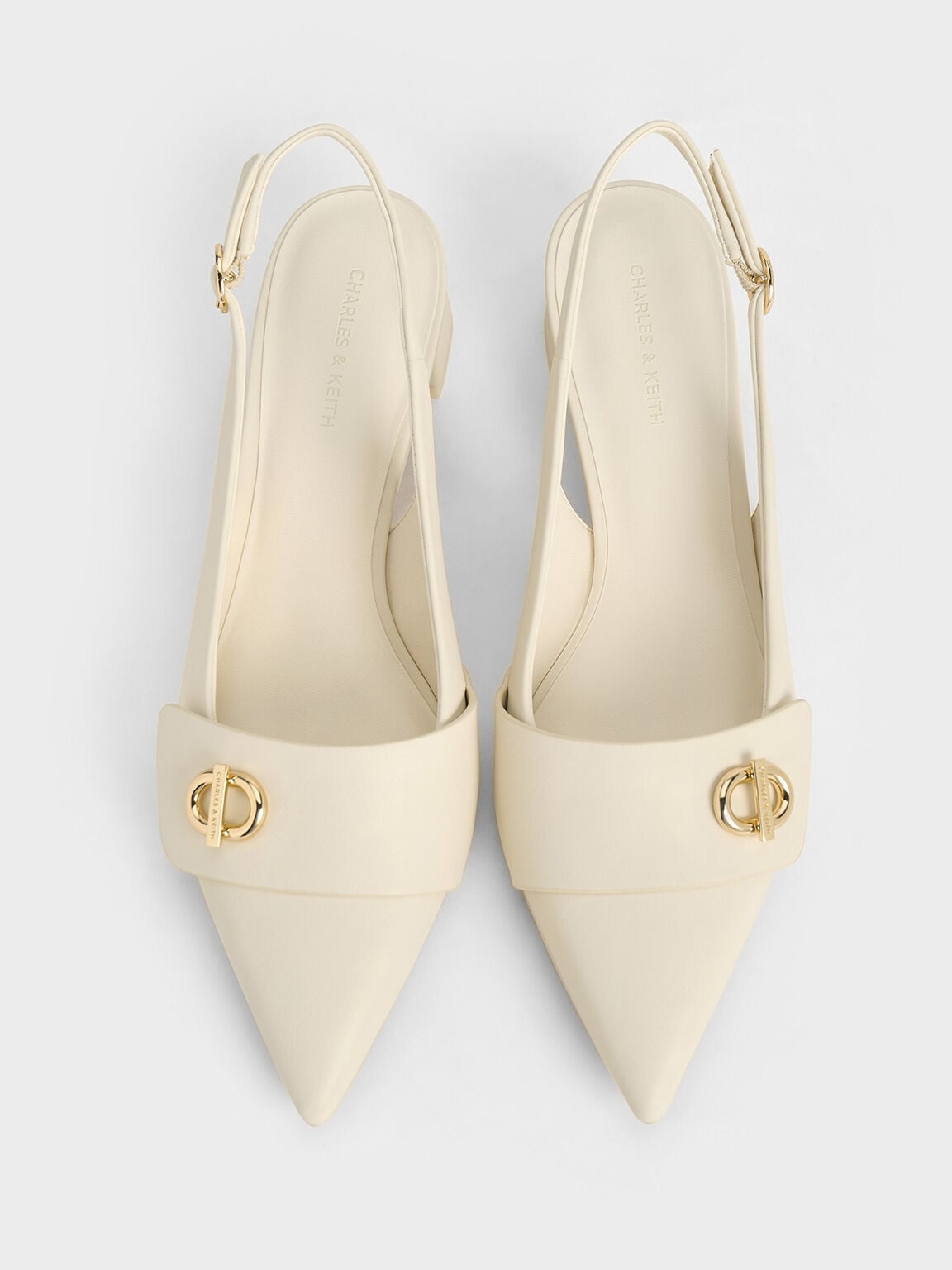 CHARLES & KEITH Hot Sale / Marley Slingback Pumps - Chalk