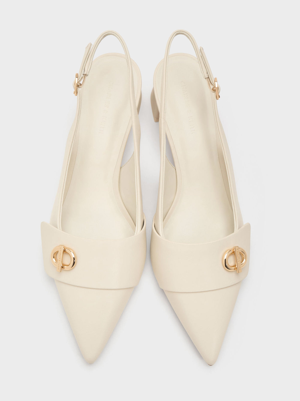 CHARLES & KEITH Hot Sale / Marley Slingback Pumps - Chalk