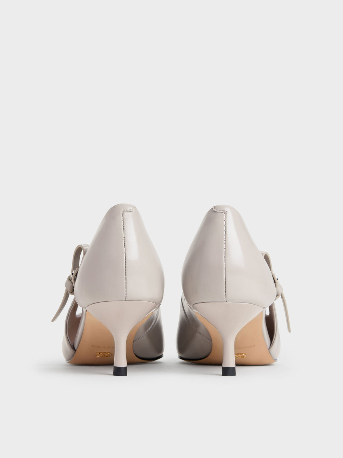 CHARLES & KEITH Exclusive / Anastasia Leather Kitten Heels - Grey