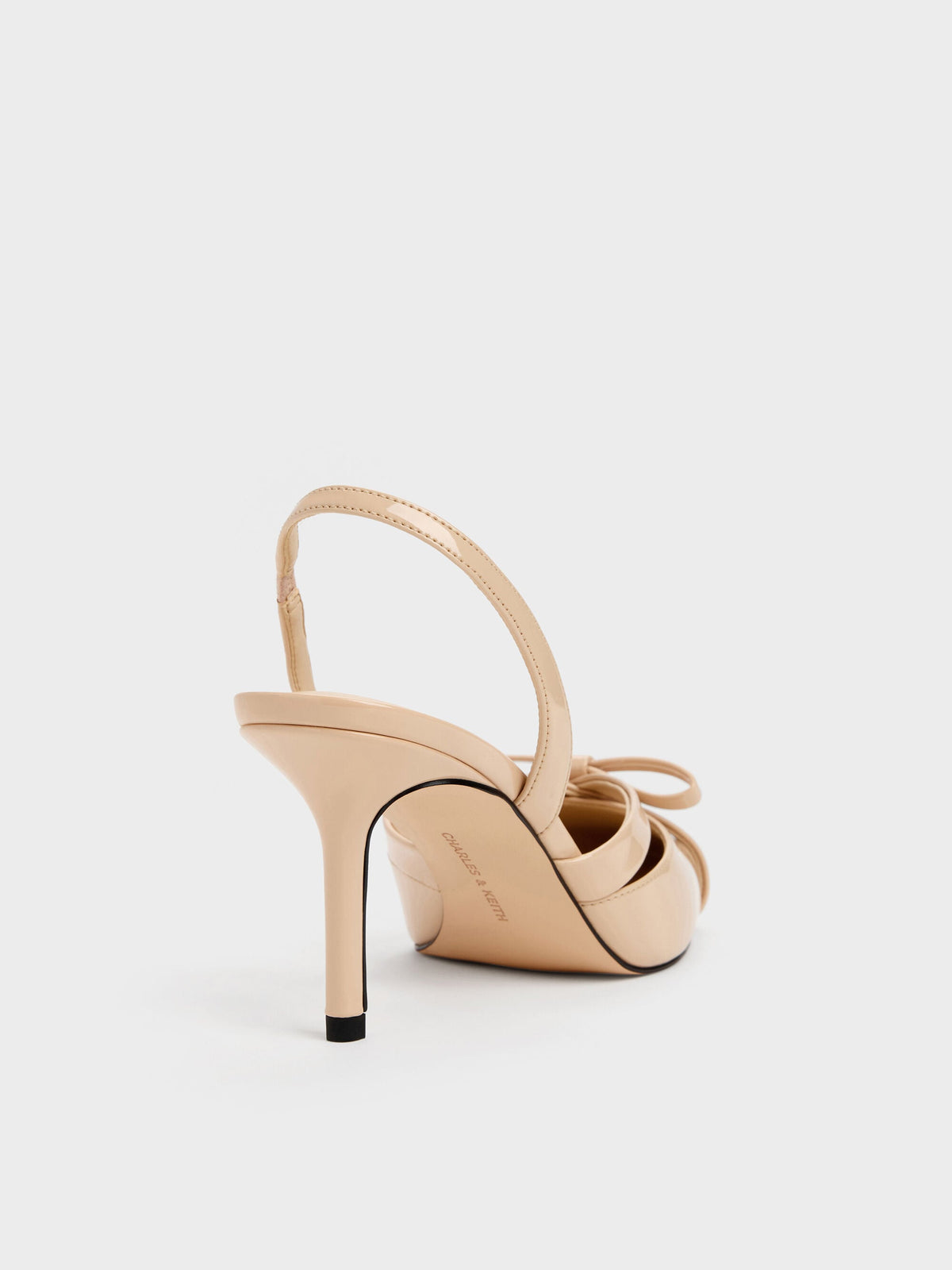 CHARLES & KEITH New / Kaleen Patent Slingback Stilettos - Nude