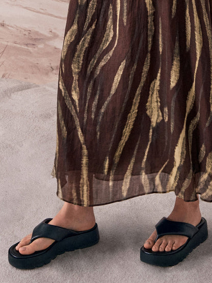 CHARLES & KEITH Value / V-Strap Flatform Thong Sandals - Black