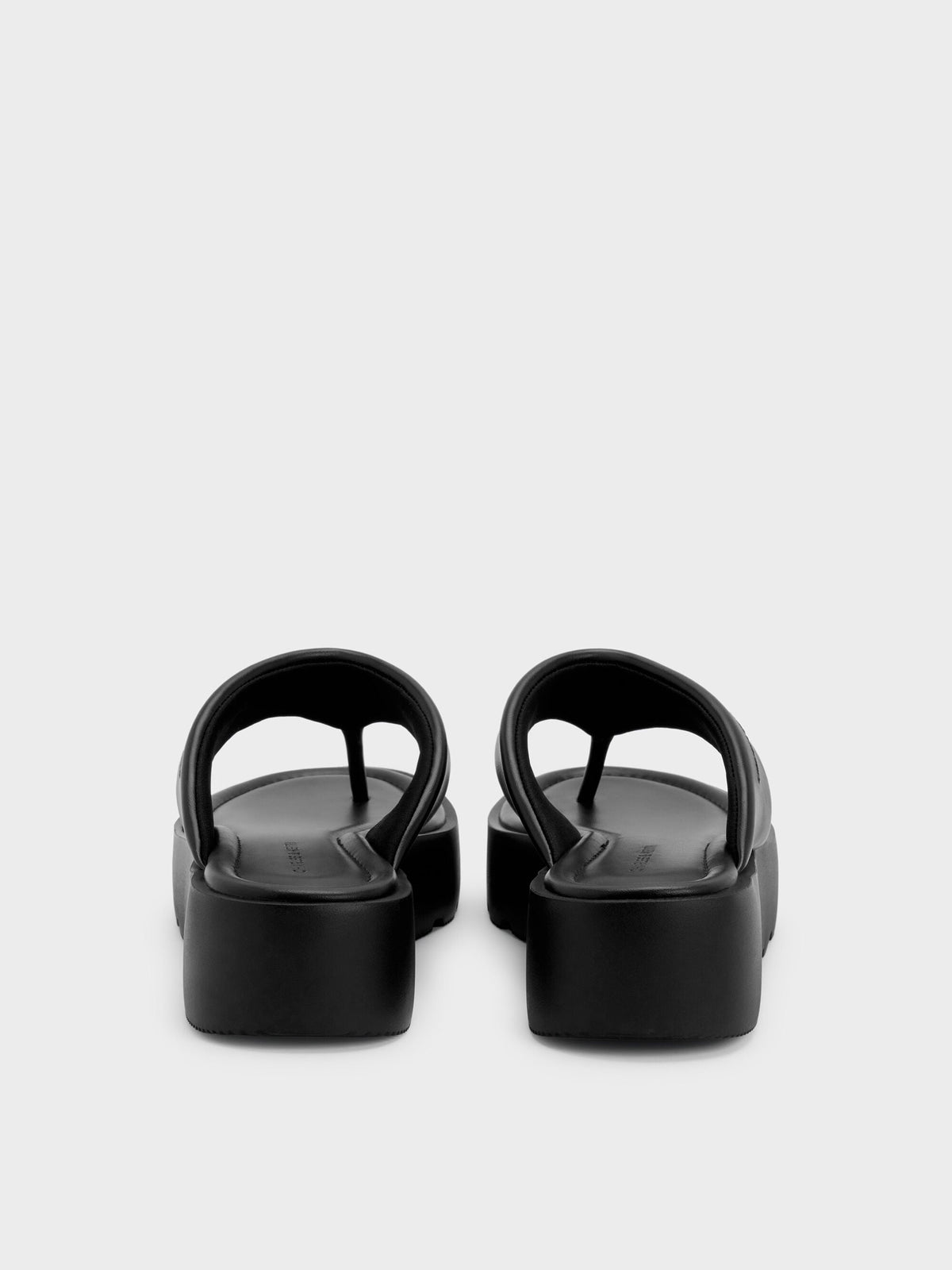 CHARLES & KEITH Value / V-Strap Flatform Thong Sandals - Black