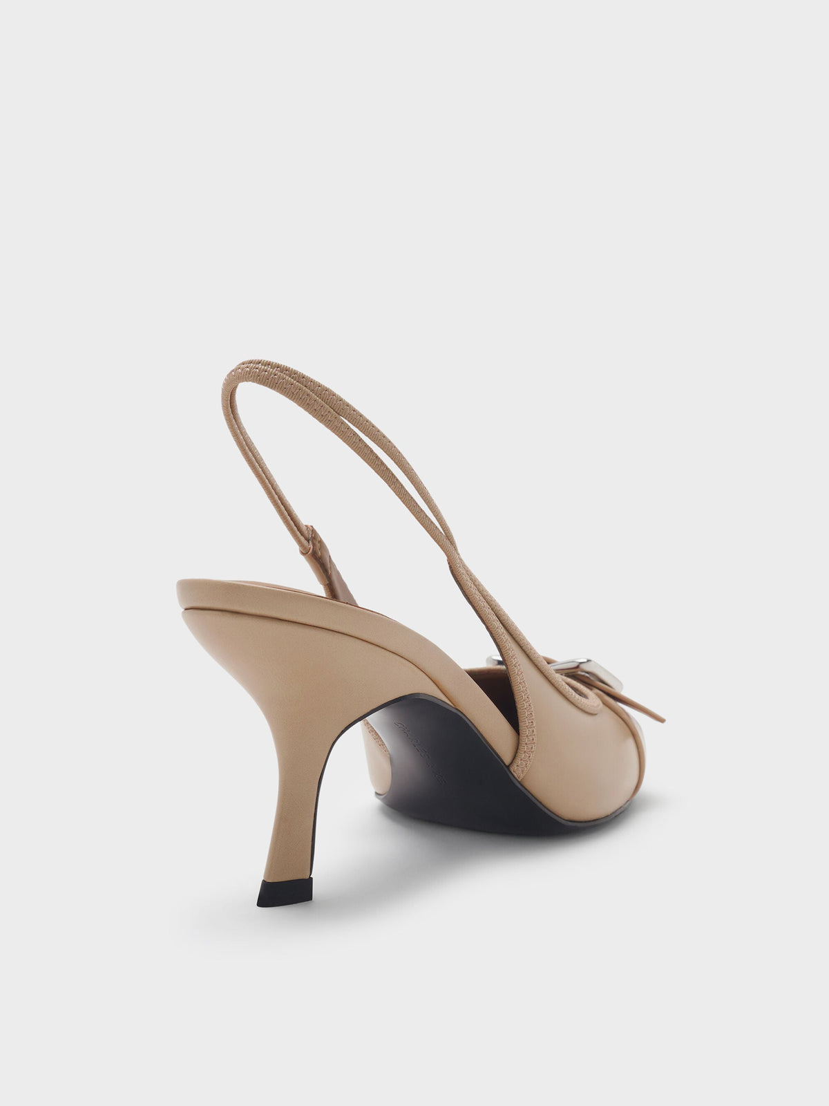 CHARLES & KEITH New / Anita Buckled Pointed Slingback Pumps - Taupe