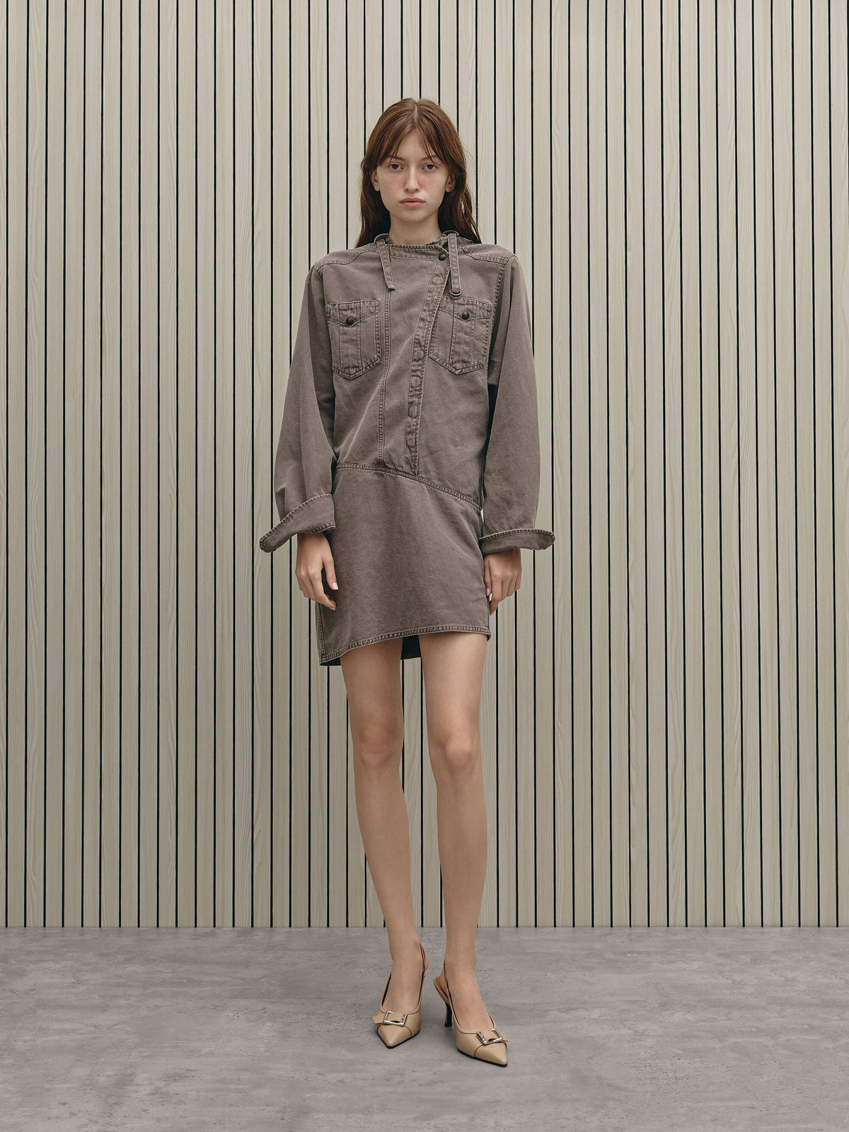 CHARLES & KEITH New / Anita Buckled Pointed Slingback Pumps - Taupe