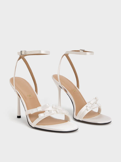 CHARLES & KEITH Special Offer / Jessy Bow Stiletto Sandals - White