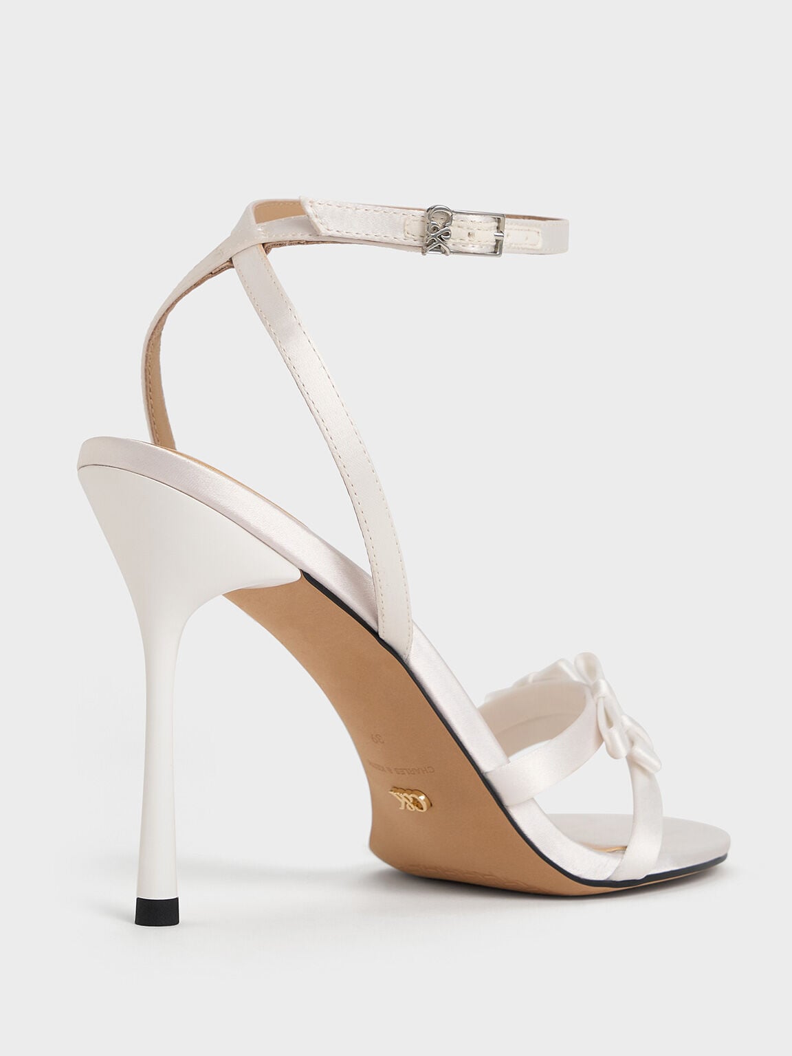 CHARLES & KEITH Special Offer / Jessy Bow Stiletto Sandals - White