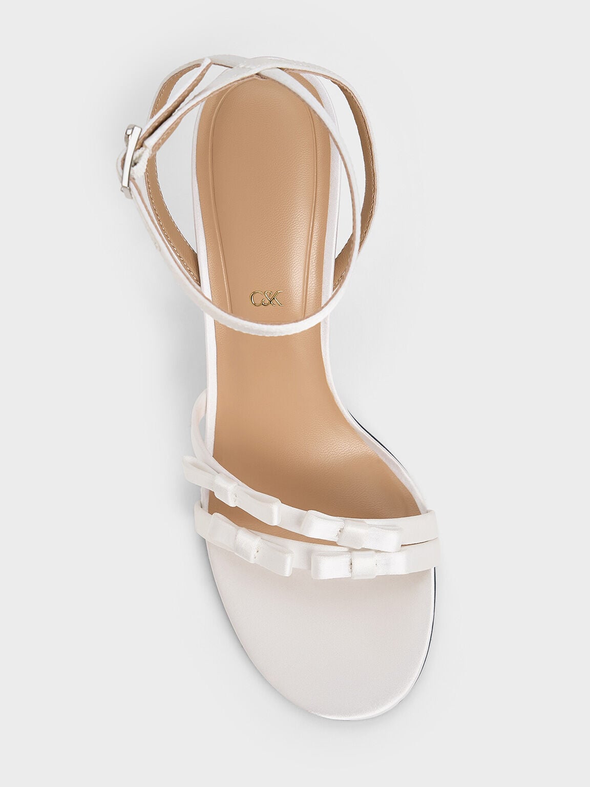CHARLES & KEITH Special Offer / Jessy Bow Stiletto Sandals - White