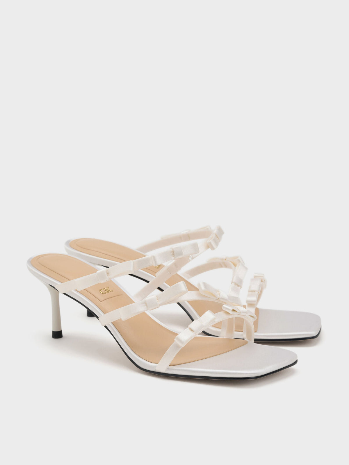 CHARLES & KEITH Special Offer / Jessy Bow Heeled Sandals - White