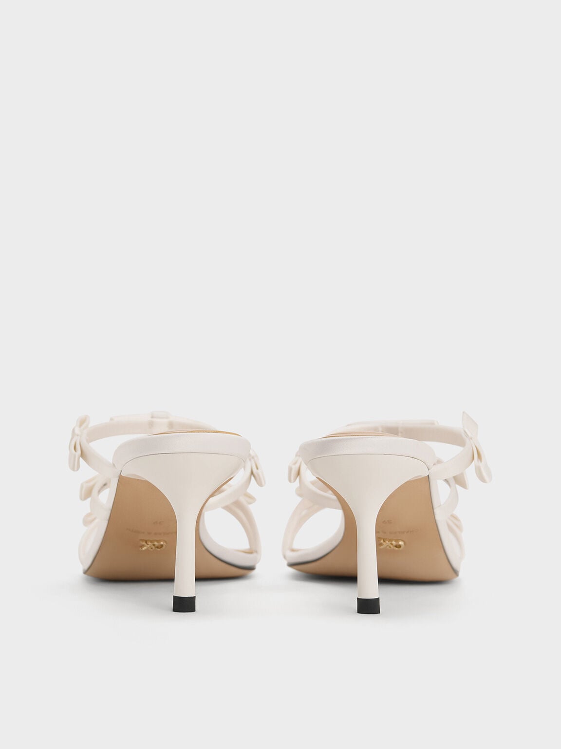 CHARLES & KEITH Special Offer / Jessy Bow Heeled Sandals - White