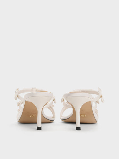CHARLES & KEITH Special Offer / Jessy Bow Heeled Sandals - White