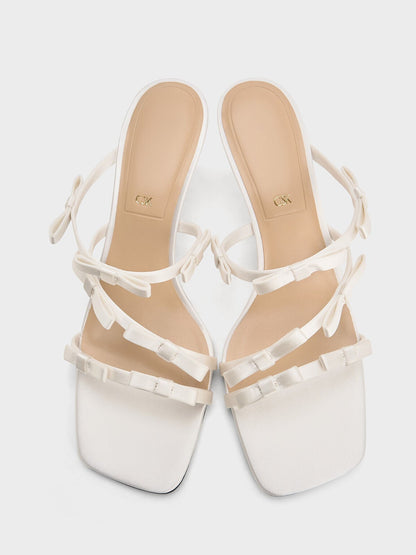 CHARLES & KEITH Special Offer / Jessy Bow Heeled Sandals - White