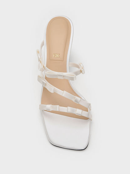 CHARLES & KEITH Special Offer / Jessy Bow Heeled Sandals - White