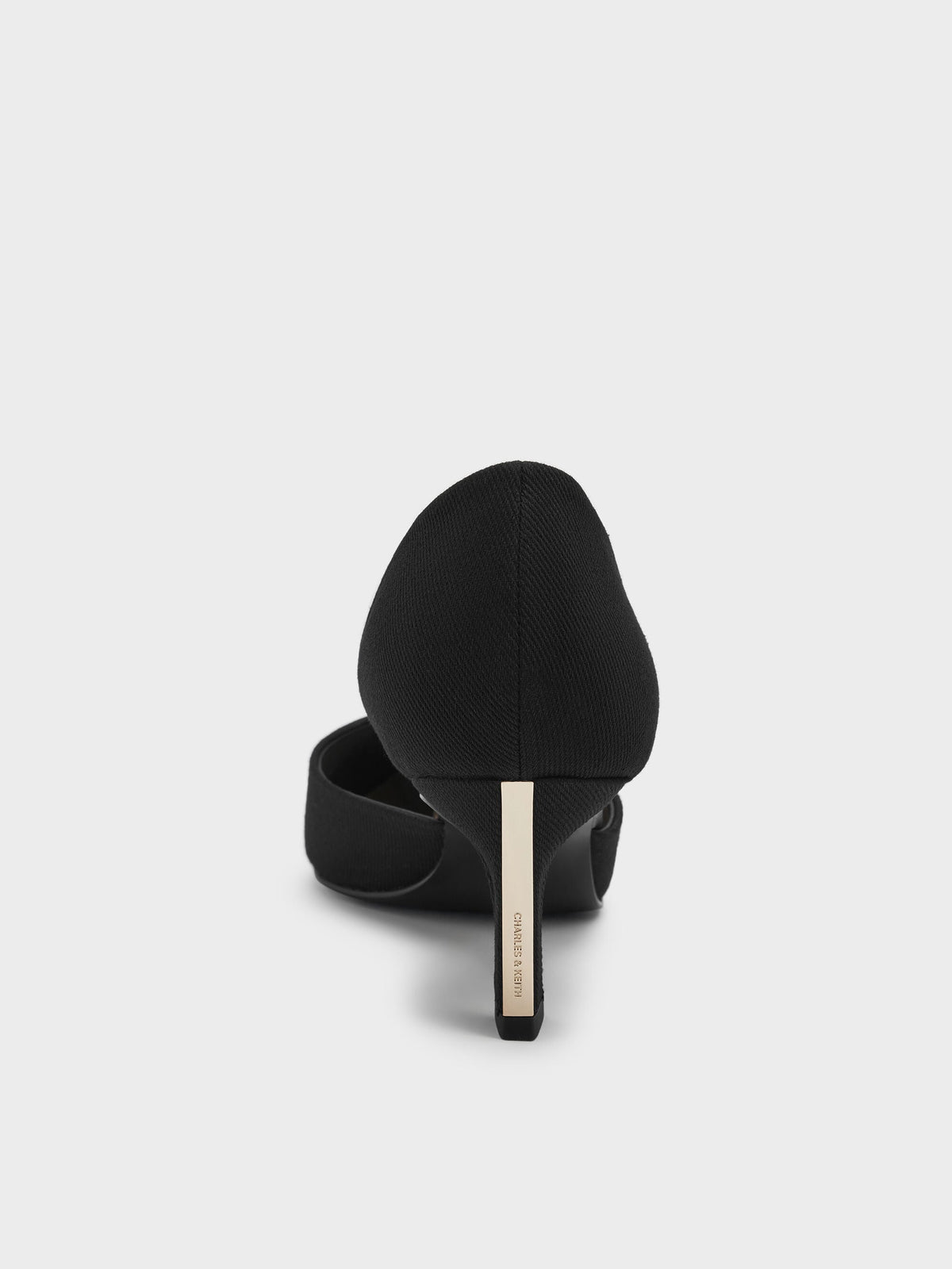 CHARLES & KEITH Exclusive / Kerra Twill Pointed D'Orsay Pumps - Black Textured