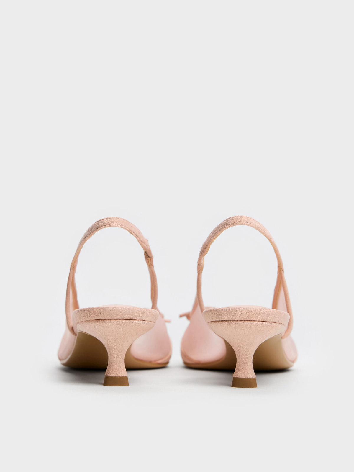 CHARLES & KEITH Top Pick / Mulligan Mesh Bow Slingback Pumps - Blush