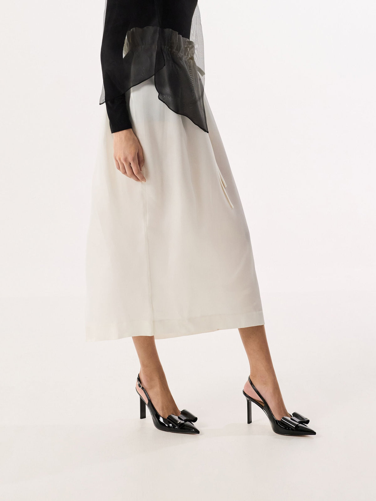 CHARLES & KEITH Recommended / Lu Patent Leather Bow Slingback Pumps - Black Patent